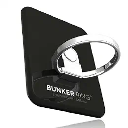 BUNKER RING 3 (全5色) バンカーリング iPhone/iPad/iPod/Galaxy/Xperia/スマートフォン・タブレットPCを指1本で保持・落下防止・スタンド(ジェットブラック)の商品画像