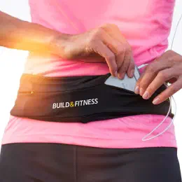 Build & Fitnessランニングベルト、フリップウエストベルト、キークリップ、iPhone、Samsungに対応。の商品画像