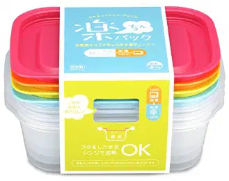 イノマタ化学 電子レンジ容器 楽ちんパック 蓋をしたままレンジ可能 角型 850ml 4個セット カラフル 9803の商品画像