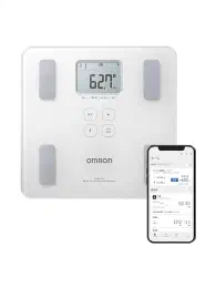 オムロン 体重 体組成計 HBF-230T-SW スマホ連動 体脂肪率 BMI 骨格筋率 OMRON connect対応 自動認識 シャイニーホワイトの商品画像