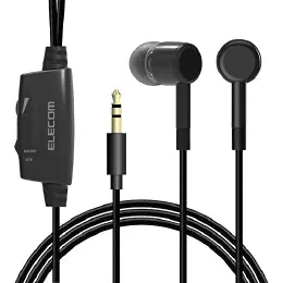 エレコム イヤホン TV用 3m 音量調整付 カナル型 Affinity sound 断線に強いメッシュケーブル ブラック EHP-TV10C3XBKの商品画像