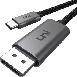 uni USB Type C Displayport 変換ケーブル [4K@60Hz・2K@165Hz・1080p@240Hz / Thunderbolt 3 USB3.1 Type C / 0.9mのディスプレイポートケーブル DP1.2規格] USB C to Displayport 変換, MacBook Air Pro 2020 2019 2018 2017 2016/ iPad Pro 2018 2020 タイプC デバイスに対応 [スペースグレー]の商品画像