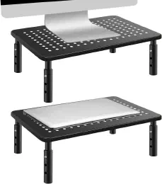 WORKOOL (2個セット) モニター台 モニタースタンド 机上台 電話台 プリンター台 デスク収納 キーボード収納 高さ調整可能 2個セット …の商品画像