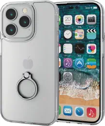 エレコム iPhone 14 Pro ケース カバー リング付き 耐衝撃 衝撃吸収 落下防止 [エアクッションで衝撃吸収] クリア PM-A22CHVCKRSV シルバーの商品画像