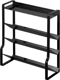 山崎実業(Yamazaki) スリムスパイスラック 4段 ブラック 約W24×D9.5×H26.7cm タワー tower 調味料ラック 出し入れスムーズ 8145の商品画像