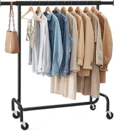 SONGMICS ハンガーラック 洋服ラック 衣類収納 業務用 横伸縮式 キャスター付き 幅110~150 cm 高耐荷重130 Kgの商品画像