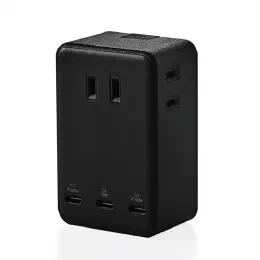 エレコム 電源タップ USB付き 合計最大65W PD対応 Type-C×3 ACプラグ×3 雷ガード ホコリ防止シャッター ブラック ECT-43-3C3BKの商品画像